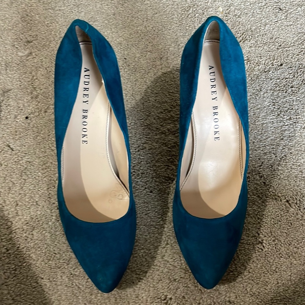 Turquoise Suede Heels